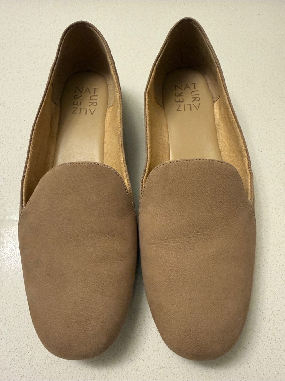 Naturalizer Women's Beige Suede Slip-On Loafers 7.5W
